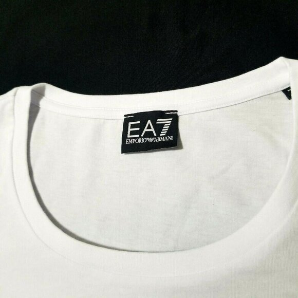EMPORIO‎ ARMANI Women's T-Shirt EA7 Logo White Size Large - Picture 7 of 9